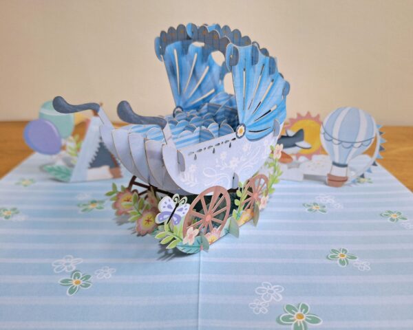 Newborn Baby Card Welcome To The World Baby Boy Pop Up Card - Image 4